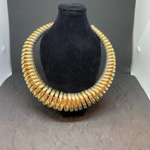 70's Vintage Cleopatra Twisted coil Choker gold tone Amazing RETRO Estate